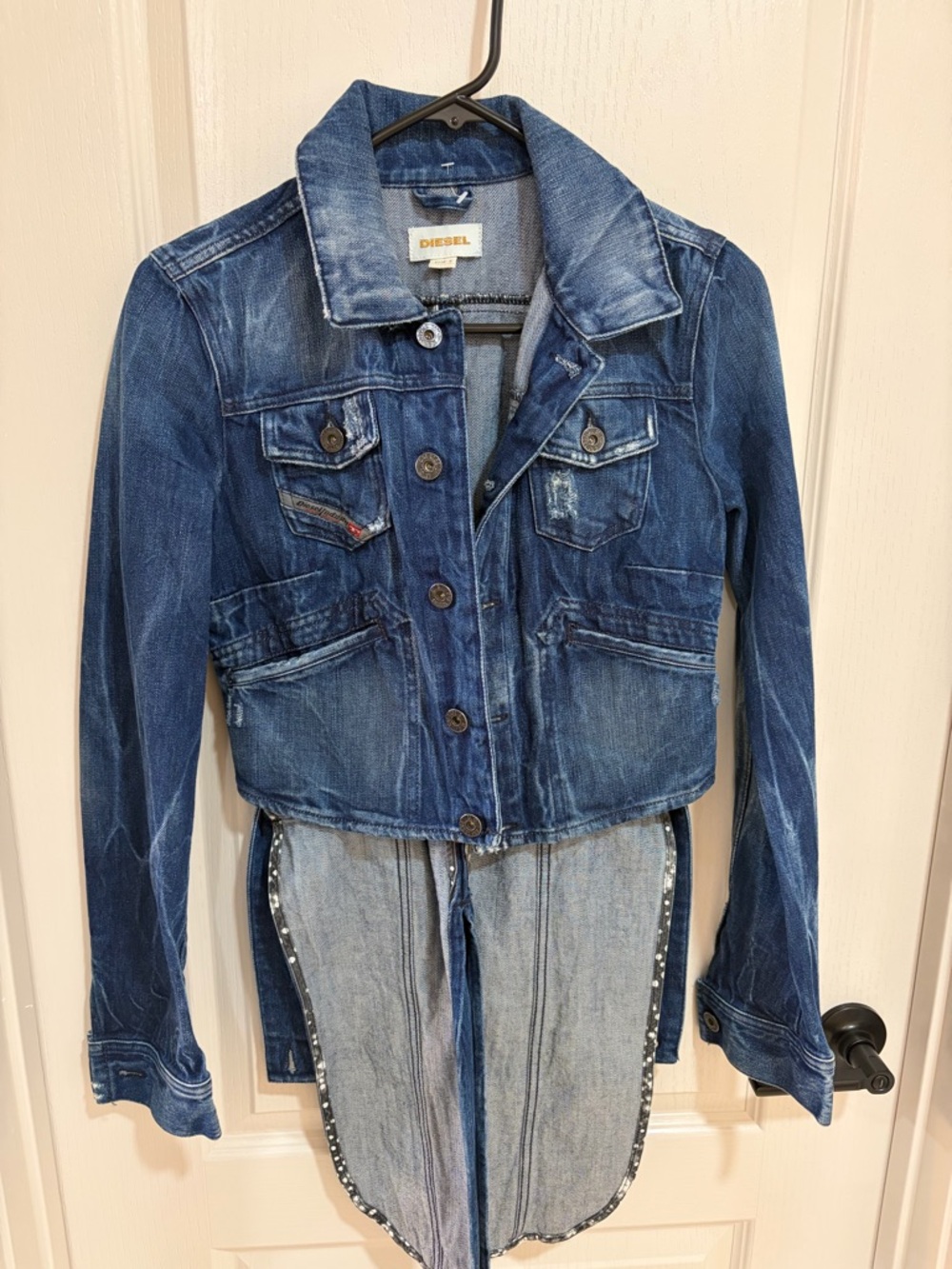 Diesel Distressed Denim Jacket - Light and Medium Blue